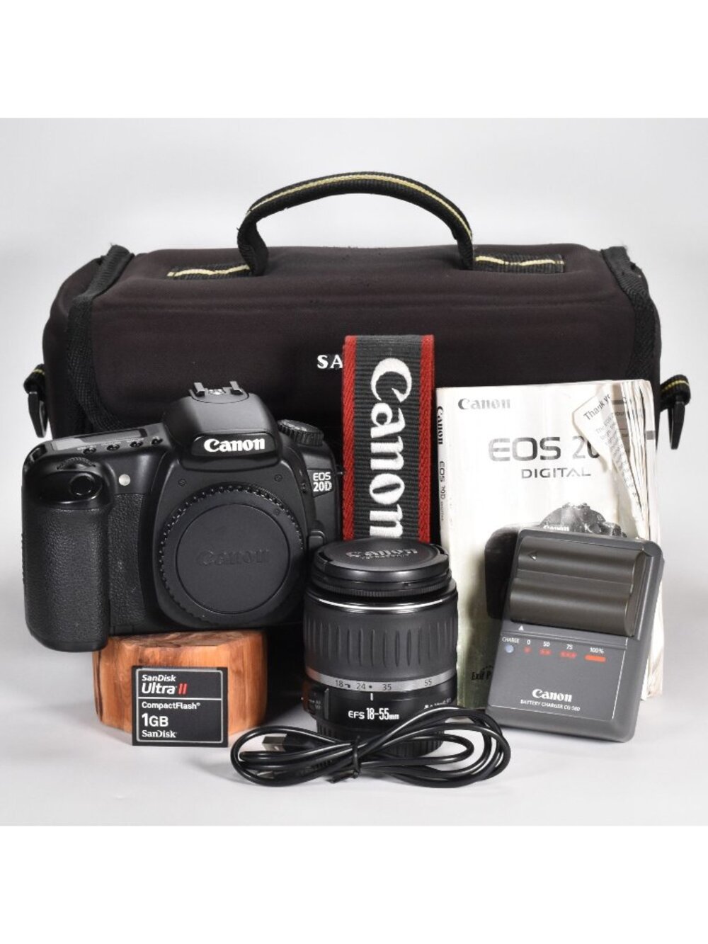 Canon EOS 20D Digital Camera DSLR 8.2MP Canon 18-55mm Lens 1GB CF Card